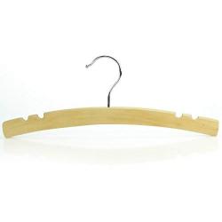 HANGERWORLD 10 Natural Wooden 11.8inch Kids Cresent Shaped Notched Coat Clothes Garment Hangers Baby Toddler