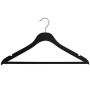 NAHANCO SL70217WB20 17" Slim Line Space Saving Wooden Suit Hanger with Pant Bar (Pack of 20), Black