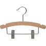 The Great American Hanger Company Wooden Kids Combo Hanger w/Adjustable Cushion Clips, Boxes of 25 12 Inch Wood Top Hangers w/Natural Finish & Chrome Swivel Hook for Childrens Clothes