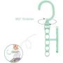 10pcs Random Color Coat Hangers for Clothes Creative Rotating Handle 5-Hole Windproof Hook Baby Wardrobe