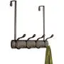 mDesign Decorative Over Door 8 Hook Metal Storage - Long Easy Reach Organizer Rack for Jackets, Coats, Hoodies, Hats, Scarves, Purses, Leashes, Bath Towels, Robes, Men, Womens Clothing - Bronze mDesign Decorative Over Door 8 Hook Metal Storage - Long Easy Reach Organizer Rack for Jackets, Coats, Hoodies, Hats, Scarves, Purses, Leashes, Bath Towels, Robes, Men, Womens Clothing - Bronze