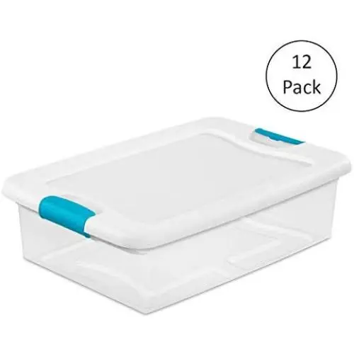 Sterilite 1496 32-Quart Clear Latching Stacking Storage Box, 12 Pack Sterilite 1496 32-Quart Clear Latching Stacking Storage Box, 12 Pack
