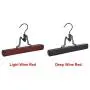 Kathleen0 Clothes Hanger No Trace Wardrobe Hotel Solid Wood Space Saving Closet Hanging Storage Home Trouser Skirts Clip Type Drying Rack Non Slip(Light Wine Red)