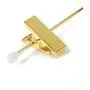 Amber Home 5 Pack-Shiny Gold Metal Slacks Pants and Skirt Hanger with Adjustable Clips Hang Rack with Hook (5)