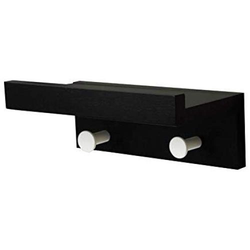 Wall Mounted Shelf Coat Hooks - Entryway Shelf with Hooks,2 Hooks 9 inches,Hanging Book Shelves with Hat Racks Wall Storage Shelf with Hooks Hanging Shelf with Holder for Bedroom, Kitchen, Bathroom