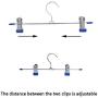 20 Pcs Stainless Steel Trouser Hanger Rack Coat Pants Skirt Hangers Clothes Stand Holder with 2 Adjustable Non-Slip Clips 28cm