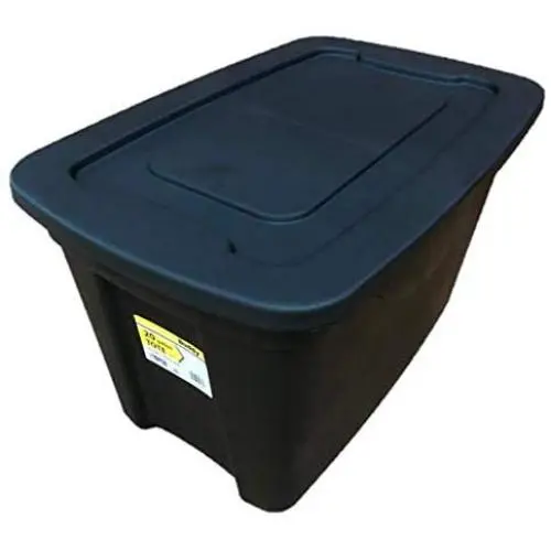 Home World 20 Gallon Multi-Purpose Storage Tote | Built-in Handles for Easier Lifting | Elegant and Durable Molded Plastic Bins in Black Color Home World 20 Gallon Multi-Purpose Storage Tote | Built-in Handles for Easier Lifting | Elegant and Durable Molded Plastic Bins in Black Color