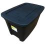 Home World 20 Gallon Multi-Purpose Storage Tote | Built-in Handles for Easier Lifting | Elegant and Durable Molded Plastic Bins in Black Color