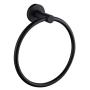 Matte Black Hand Towel Ring, Aomasi Stainless Steel Round Swivel Bath Towel Holder Stylish Washcloth Hanger