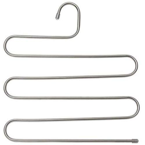 GONGFF Pants Hangers Stainless Steel Multi Function S-Shaped Clothes Hanger for Scarf Belt Tie Coat Closet