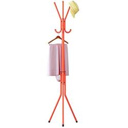 FKUO Multi Hook Coat Rack Clothes Hanger Hat Stand Garment Rack Entrance Furniture (Orange)