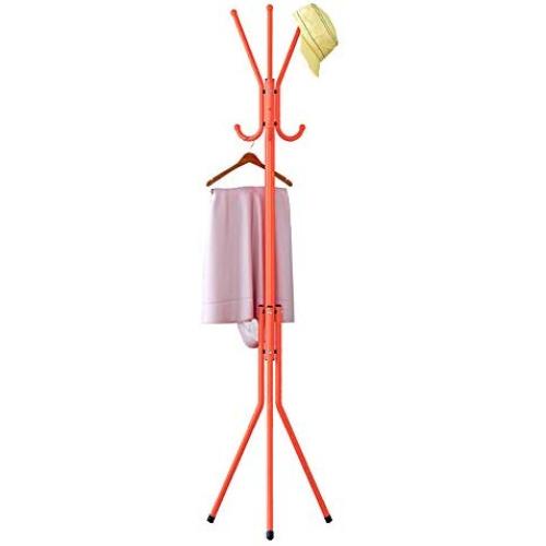 FKUO Multi Hook Coat Rack Clothes Hanger Hat Stand Garment Rack Entrance Furniture (Orange)