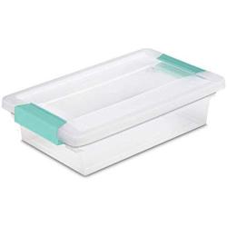 Sterilite 19618606 Small Clip Boxes Clear Storage Tote Container w/Lid (12 Pack)