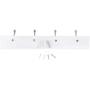 DOKEHOM 2 Set 4-Satin Nickel Hooks -(Available 4 and 6 Hooks in 4 Colors)- on White Wooden Board Coat Rack Hanger, Mail Boxes Packing