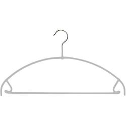 MAWA Clothes Hanger Style 42/PTU with Bar and Hooks for Pants and Skirts, Set of 10,Silver, Pack of 10, 10 Piece