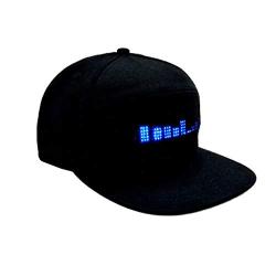 JIDSFIE Hat with Screen Fashion Cap USB DC 5V LED Cool Hat with Screen Light Waterproof Smartphone Wireless Controlled (Black)