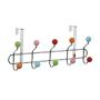 Premier Housewares Chrome 10 Hook Over Door Hanger with Ceramic Balls - Multi-Coloured