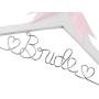 Bride to Be Wedding Dress Hanger, Hanger with Bride Wire for Wedding Gown in Anatto Wood, White Wood, and Natural Wood, Perfect Gift for the Bride on her wedding or Bridal Shower! (White Wood)