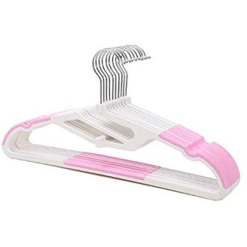 zyca - 40 Pack -Non Slip Attachable U Slide Notches Hanger - Pink