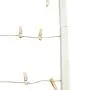DII Home Traditions Floating Photo Display DIY Photo Collage Set with Twine Clothesline, Natural Wood Wall Mounts, and 30 Wooden Clothespin Clips for Hanging Photos, Prints, and Art - Rustic White