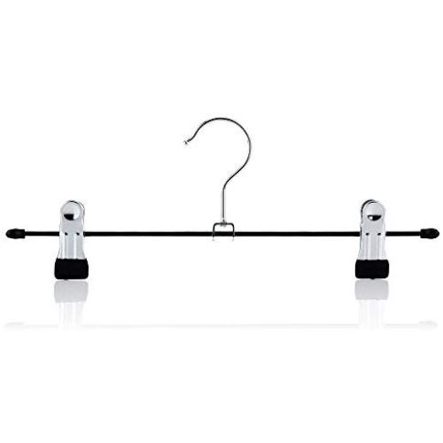 HANGERWORLD 20 Chrome 12inch Metal Pants Skirt Adjustable Clip Coat Clothes Garment Hangers