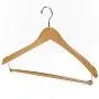 Nature Smile Contoured Wooden Hangers Sturdy Wood Suit Coat Hangers with Locking Bar Chrome Hook Pack of 5 (Natural)