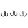 Ecago 20 Pieces Double Prong Robe Hook Rustic Hooks Retro Cloth Hanger with 40 Pieces Screws (Black)