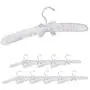 Relaxdays, White Satin Clothes Hanger Set of 10, Soft Padding, 360° Swivel Hooks, Decorative Bow, 38 cm Wide, Pack of 10