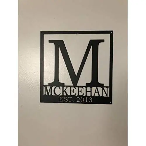 Personalized Square Monogram with Established Date, Family Name Sign, Home Decor, Wedding, Anniversary Gift, Monogram Letter, Door Hanger Personalized Square Monogram with Established Date, Family Name Sign, Home Decor, Wedding, Anniversary Gift, Monogram Letter, Door Hanger