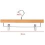 Nature Smile Solid Lotus Wood Deluxe Wooden Pants Hangers Bottom Hanger Jeans Hanger Skirt Hanger with 2-Adjustable Clips Anti-rust Hook Pack of 10 (Natural)