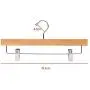 Nature Smile Solid Lotus Wood Deluxe Wooden Pants Hangers Bottom Hanger Jeans Hanger Skirt Hanger with 2-Adjustable Clips Anti-rust Hook Pack of 10 (Natural)
