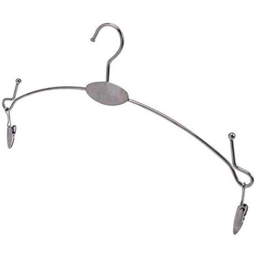 Cabilock Clothes Hanger 5pcs/Pack Stainless Steel Coat Hanger with Curving Tips and Clips for Underwear Bra Panties