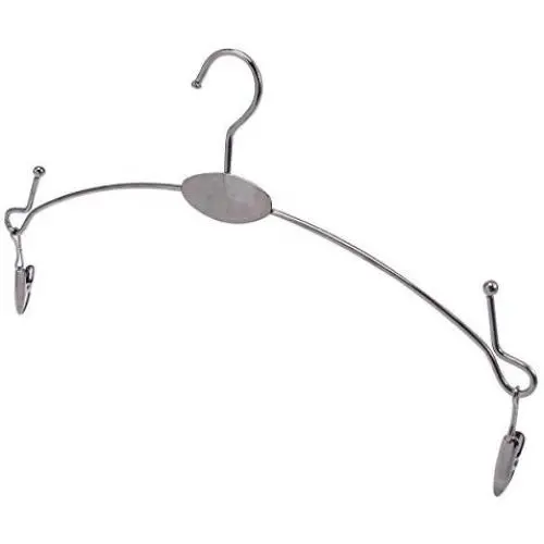 Cabilock Clothes Hanger 5pcs/Pack Stainless Steel Coat Hanger with Curving Tips and Clips for Underwear Bra Panties