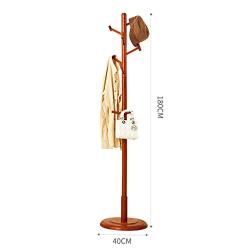 Angels home Coat Stand Solid Wood Coat Hat Umbrella Floor Standing Rack Clothes Rack Hat Coat Rack Floor Hanger Hall Clothes Tree Floor Hanger (Color : Brown)