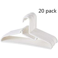 Iddefee Clothes Hanger Home 20 Pieces Hangers Plastic for Suit Clothes Everyday Standard Use Clothing Pants Skirt Hangers Pants Hangers (Color : White, Size : 40X20.5CM)