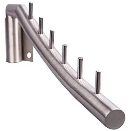 Gugulove Active Clothes Hanger Hook Wall Mount Swing Arm Stainless Steel Coat Clothing Drying Holder Rack 6 - Hanger Rack Coat Stand Hooks Swing Peg Hook Wall Cloth Hook Coat Coat Hammoc
