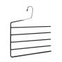 Amber Home Heavy Duty Deluxe Chrome Non-Slip 5 Tier Open Ended Clothes Hangers Space Saving for Slack Pants Trousers Dress Scarfs (1 Pack)