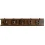 NIKKY HOME Wall Mounted Movable Coat Rack Hanger 5 Dual Hooks for Bags Clothes in Hallway Entryway Bedroom Bathroom, Dark Brown