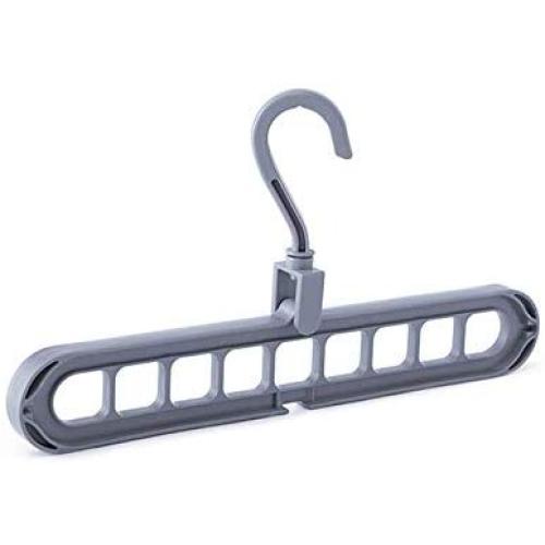 TOOGOO Multi-Port Support Circle Clothes Hanger Clothes Drying Rack Multifunction Plastic Hangers Storage Racks Gray