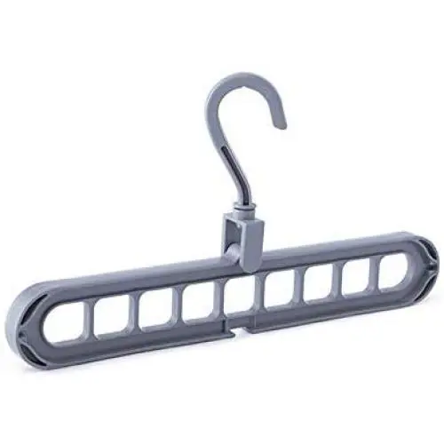 TOOGOO Multi-Port Support Circle Clothes Hanger Clothes Drying Rack Multifunction Plastic Hangers Storage Racks Gray