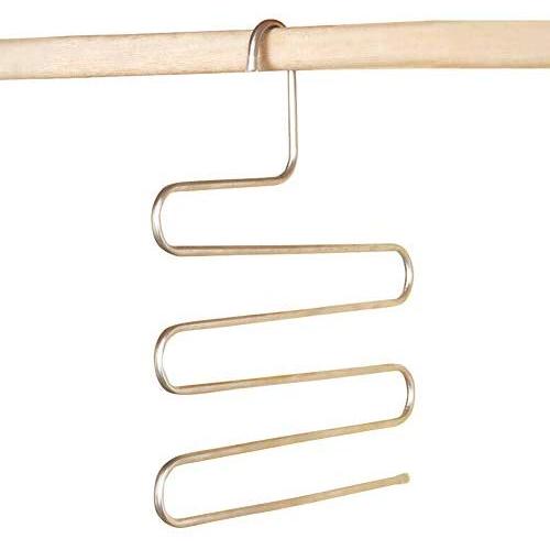 KIPB Closet Stainless Steel Practical Home Organizer Multi Layer Multifunctional Space Saving Storage S Shape Pants Hanger Clothes