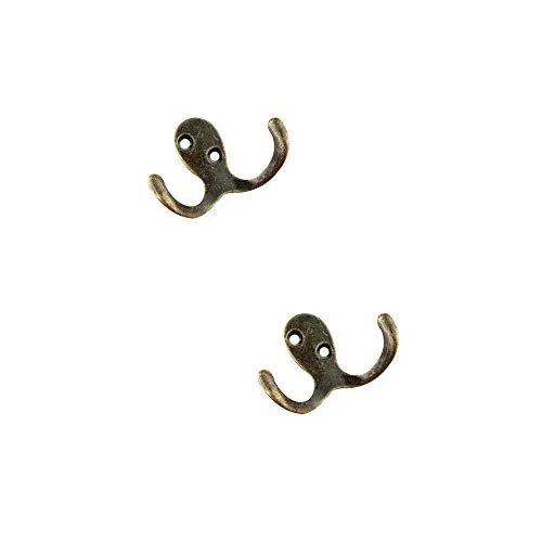 WAFamily Wall Mounted Coat Hook Double Prong Robe Hook Rustic Hooks Retro Cloth Hanger Screws for Bath Kitchen Garage Single Coat Hanger Bronze Color (6.7x4.2cm, 2 Pieces) WAFamily Wall Mounted Coat Hook Double Prong Robe Hook Rustic Hooks Retro Cloth Hanger Screws for Bath Kitchen Garage Single Coat Hanger Bronze Color (6.7x4.2cm, 2 Pieces)