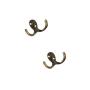 WAFamily Wall Mounted Coat Hook Double Prong Robe Hook Rustic Hooks Retro Cloth Hanger Screws for Bath Kitchen Garage Single Coat Hanger Bronze Color (6.7x4.2cm, 2 Pieces)