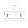 HOUSE DAY Wooden Pants Hangers 25pcs 14inch Wood Skirt Hangers Trousers Bottom Hangers with Adjustable Clips, 360 Swivel Hook, Premium Solid Wood, White Color Hangers Elegant for Closet Organization