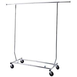 Wichai Shop 250lbs rack hanger rolling garment clothes heavy duty steel, chrome finish, single bar clothing adjustable collapsible portable commercial hanging US