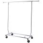 Wichai Shop 250lbs rack hanger rolling garment clothes heavy duty steel, chrome finish, single bar clothing adjustable collapsible portable commercial hanging US