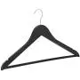 FloridaBrands Wooden Dress Hangers, Black Wood Suit Clothes Hangers with High Grade Extra Smooth Finish & Chrome Hook to Organize Your Wardrobe - (Pack of 24)