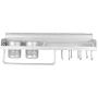IRONWALLS Wall Mounted Pot Pan Rack Kitchen Storage Rack Chopsticks Forks Holder Knife Slots Hanger Hooks Duster Cloth Railing Wide Platform Aluminum