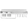 IRONWALLS Wall Mounted Pot Pan Rack Kitchen Storage Rack Chopsticks Forks Holder Knife Slots Hanger Hooks Duster Cloth Railing Wide Platform Aluminum