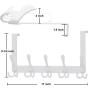 Dseap Over The Door Hook Hanger - 5 Tri Hooks, Heavy Duty Over The Door Towel Rack Coat Rack for Clothes Hat Towel, White